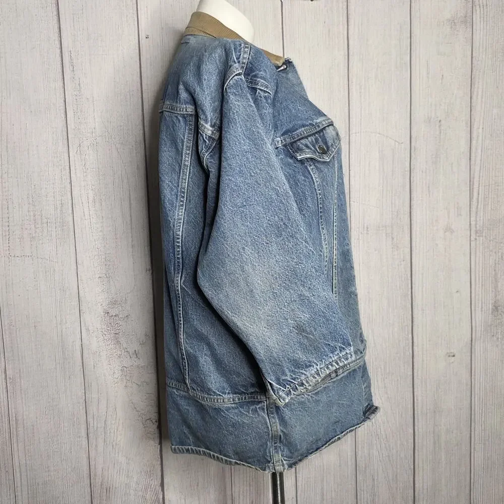 Vintage Levi's 932 Long Denim Chore Jacket Corduroy Collar USA - Picture 5 of 8